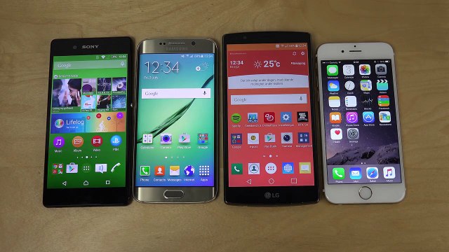 Sony Xperia Z3+ vs. Samsung Galaxy S6 Edge vs. LG G4 vs. iPhone 6 - Internet Speed Test! (4K)