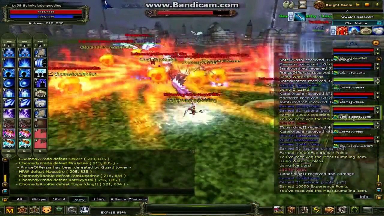 Knight online Gaia Schokoladenpudding Ardream Mage Team PK Movie IzlemeyeDevamEdin