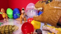GOOD DINOSAUR SURPRISE EGGS Toy Opening   Jurassic World with T-Rex Video for Kids by Toypals.tv
