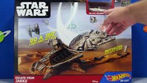 Star Wars Toys ESCAPE FROM JAKKU Play Set | Hot Wheels Millennium Falcon Toypals.tv