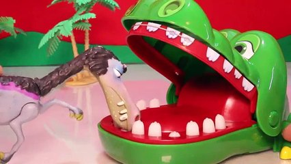 CHALLENGE: The Good Dinosaur vs Jurassic World CROCODILE DENTIST Game by Toypals.tv