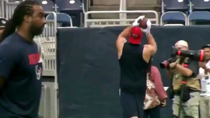 J.J. Watt's Amazing Throw and Catch With a Fan