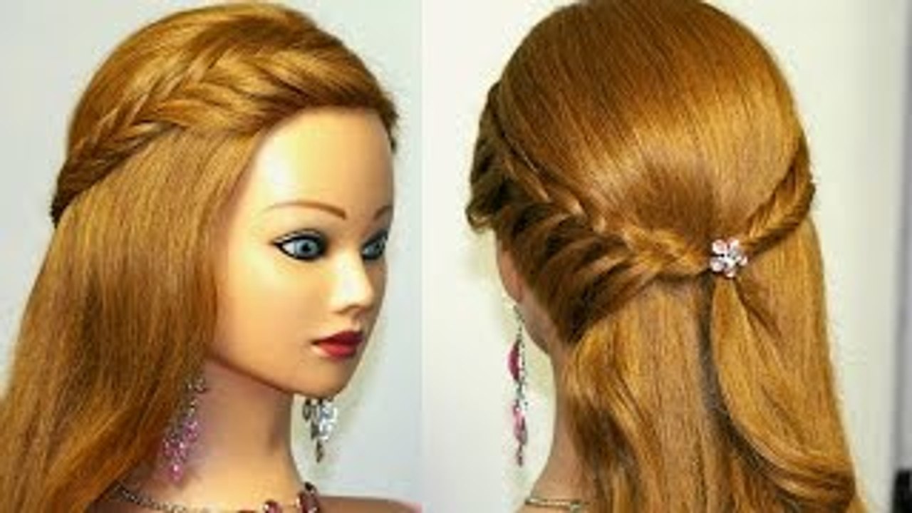 Easy bridal, prom hairstyle for medium long hair