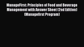 [PDF Download] ManageFirst: Principles of Food and Beverage Management with Answer Sheet (2nd