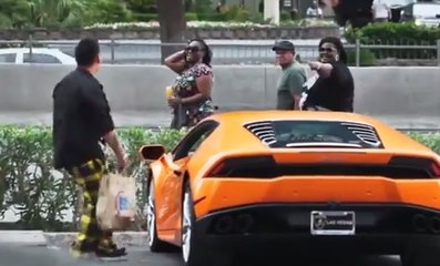 Homeless Man Gets A Lamborghini Huracan Prank  (Poor vs Rich)