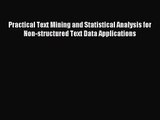 PDF Download - Practical Text Mining and Statistical Analysis for Non-structured Text Data