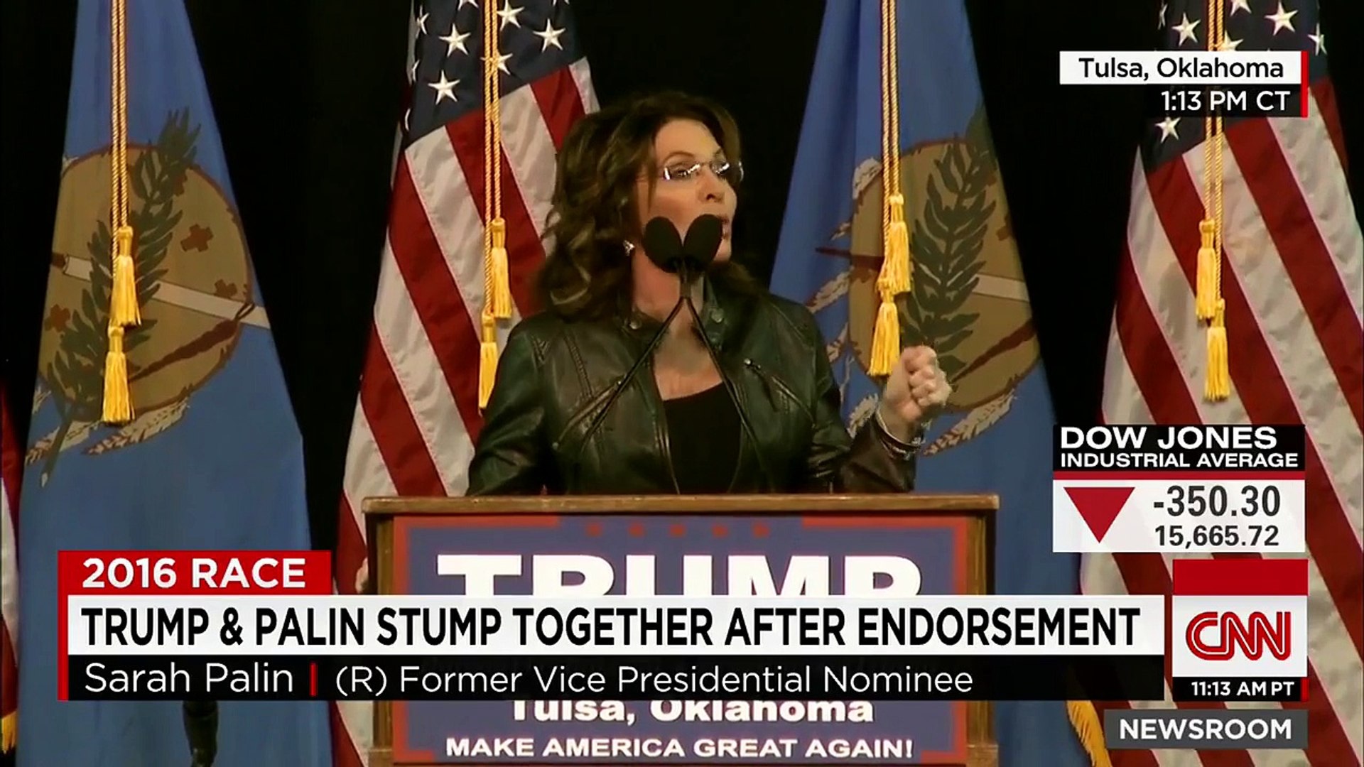 Sarah Palin: Respect Our Troops (Tulsa, OK Trump Campaign Rally)