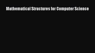 [PDF Download] Mathematical Structures for Computer Science [Download] Full Ebook