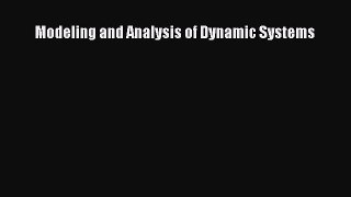 [PDF Download] Modeling and Analysis of Dynamic Systems [Download] Full Ebook