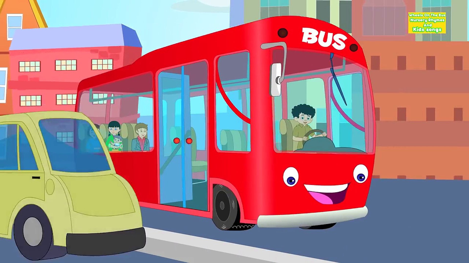 Wheels on the bus goes round and round   Kids Songs And Nursery rhymes with  lyrics for chi