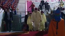 لحظة وصول الملك محمد السادس لاحياء حفل ديني بمناسبة الذكرى 17 لوفاة 