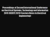 [PDF Download] Proceedings of Second International Conference on Electrical Systems Technology