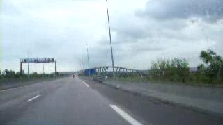 A l approche du pont de Normandie en Fiat Croma