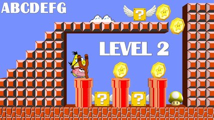 Learning ABC, Learn English with Angry Birds & SpongeBob SquarePants in Mario World