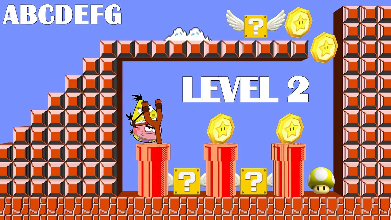 Learning ABC, Learn English with Angry Birds & SpongeBob SquarePants in Mario World