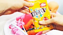 Baby Doll Candy Bath Time Learn Colors Learn to Count | M&Ms & Skittles Learning Video