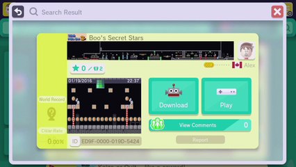 Super Mario Maker - Viewer Levels - Name: "Boo's Secret Stars" - ID: ED9F-0000-019D-5424