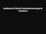 [PDF Download] Handbook of Clinical Psychopharmacology for Therapists [Download] Full Ebook