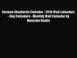 PDF Download - German Shepherds Calendar - 2016 Wall calendars - Dog Calendars - Monthly Wall