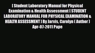 PDF Download [ Student Laboratory Manual for Physical Examination & Health Assessment [ STUDENT