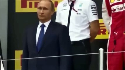 Lewis Hamilton soaks Vladimir Putin with champagne after winning Russian Grand Prix