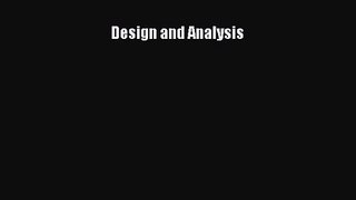 [PDF Download] Design and Analysis [PDF] Full Ebook