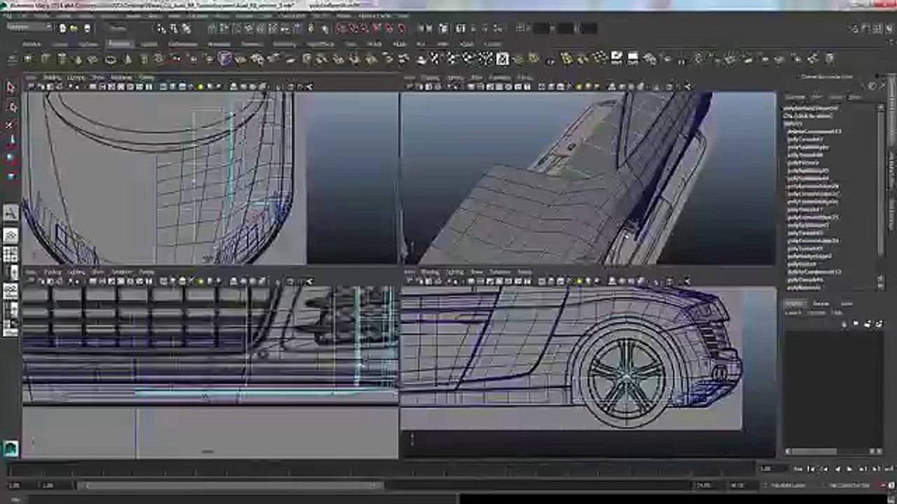 Audi R8 Modeling Tutorial Maya 2014 Clip5-8