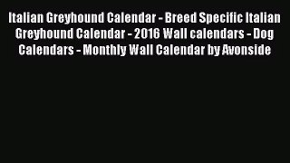 PDF Download - Italian Greyhound Calendar - Breed Specific Italian Greyhound Calendar - 2016
