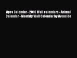 PDF Download - Apes Calendar - 2016 Wall calendars - Animal Calendar - Monthly Wall Calendar