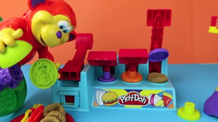 Play-Doh Fast Food Burger Builder with Play Doh Coco Nutty Monkey Play Dough French Fries