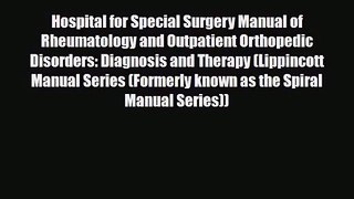 PDF Download Hospital for Special Surgery Manual of Rheumatology and Outpatient Orthopedic
