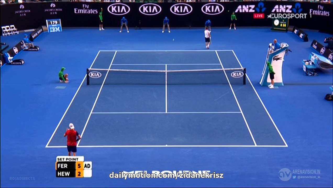 Set Point - David Ferrer v. Lleyton Hewitt - 3rd Round Australian Open 2016