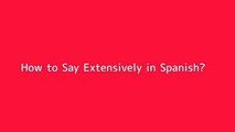 How to say Extensively in Spanish
