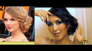 TAYLOR SWIFT HAIR TUTORIAL | CUTE HAIRSTYLES | CURLY MESSY BUN UPDOS for MEDIUM LONG HAIR | PROM new