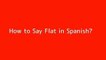 How to say Flat in Spanish