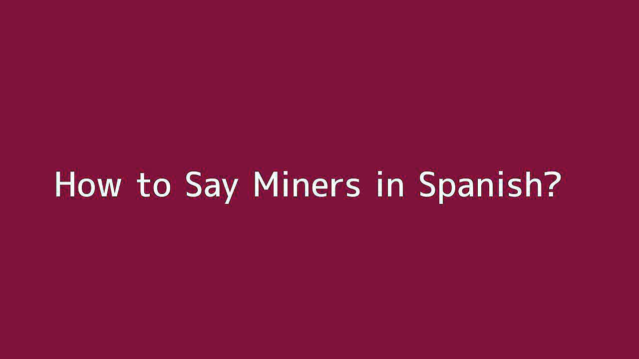 How to say Miners in Spanish
