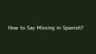 How to say Missing in Spanish