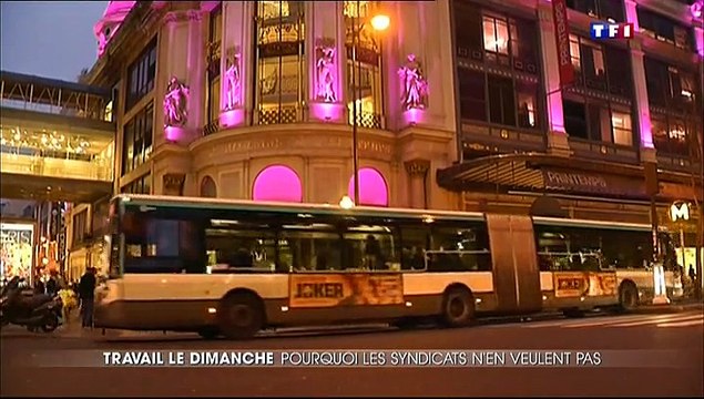 Passage média - TF1 - J.Thouvenel -Travail du dimanche