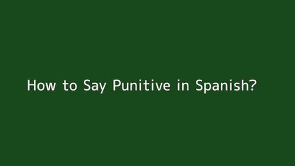 How to say Punitive in Spanish