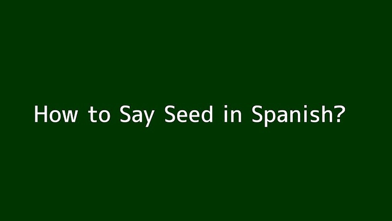 How to say Seed in Spanish Vidéo Dailymotion