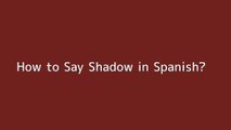 How to say Shadow in Spanish