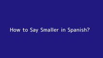 How to say Smaller in Spanish