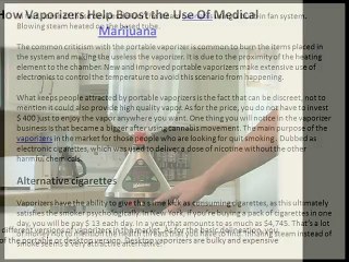 How Vaporizers Help Boost the Use Of Medical Marijuana