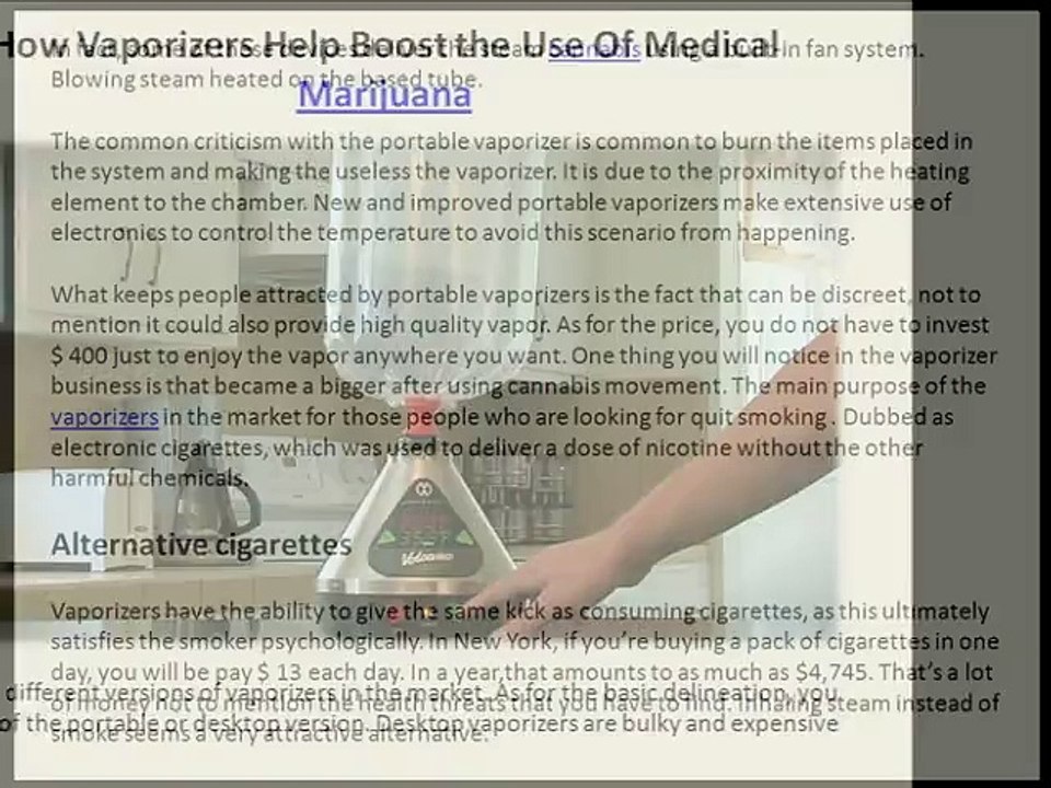 How Vaporizers Help Boost the Use Of Medical Marijuana