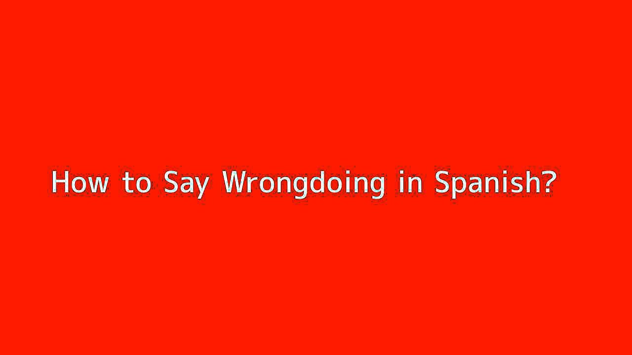 How to say Wrongdoing in Spanish