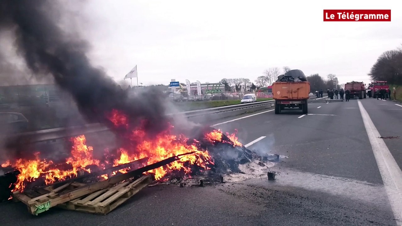 Guingamp. Les agriculteurs s'installent sur la RN12