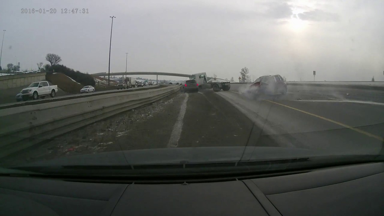 Crazy accident caused by stupid Driver trying to cross by on Highway!