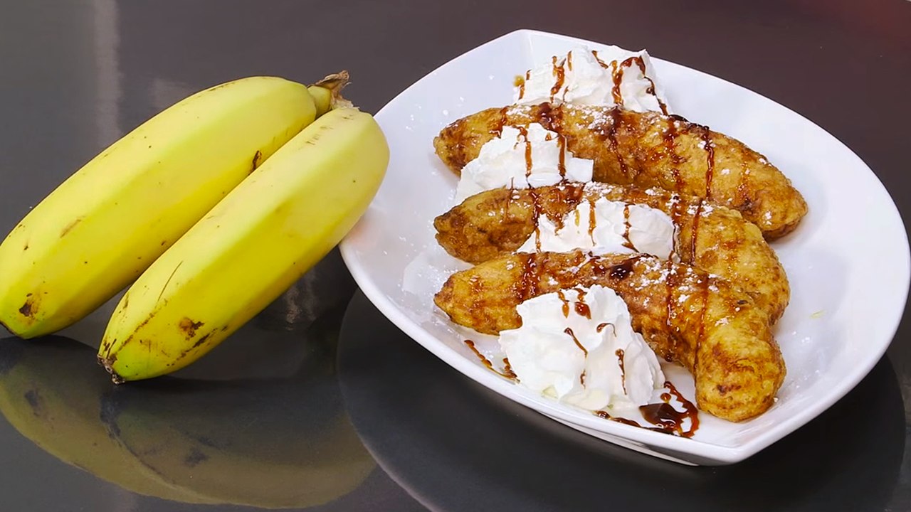 Plátanos fritos caseros - Postre fácil y rápido