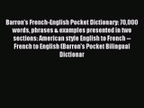 [PDF Download] Barron's French-English Pocket Dictionary: 70000 words phrases & examples presented