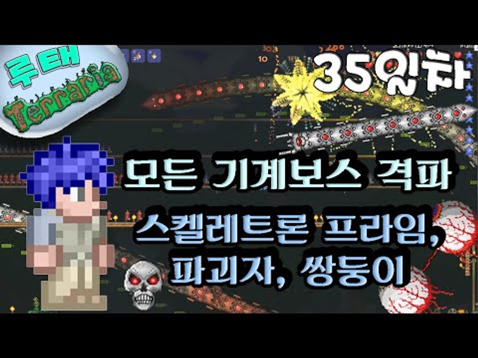 [루태] 모든 기계보스 격파 (스켈레트론 프라임, 파괴자, 쌍둥이) 테라리아(Terraria) 35일차